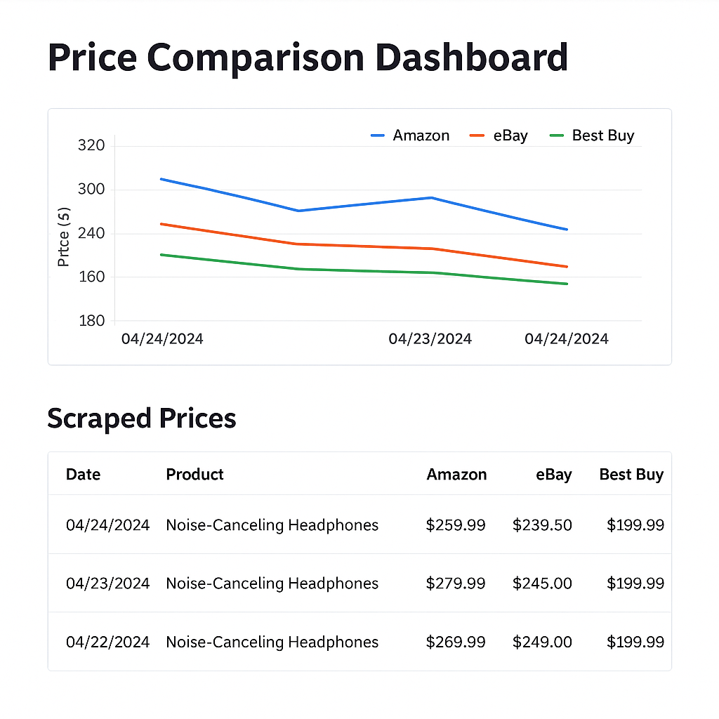price comparision dashboard